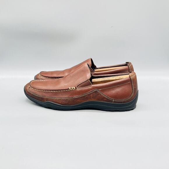 Cole Haan Shoes Mens 10 Brown Leather Vtg Air Moc Toe Slip On Loafers Casual main image 10